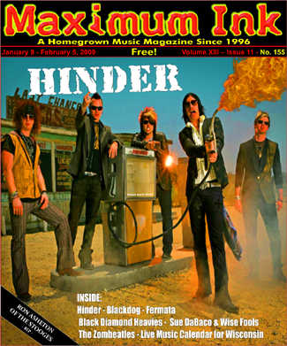 Hinder on the cover of Maximum Ink for January 2009