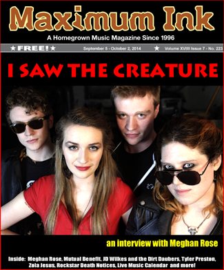 Meghan Rose and I Saw The Creature on the cover of Max Ink September 2014