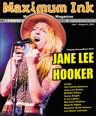 Jane Lee Hooker on the cover of Maximum Ink  - photo by Alan Rand