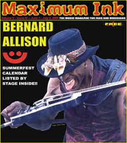 International artist Bernard Allison on the cover of Maximum Ink in June 2000