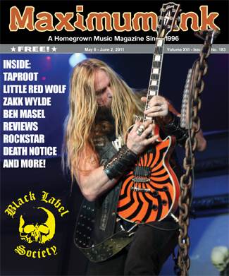 Black Label Society on cover of Max Ink in May 2011 - photo by Kelly Lloyd