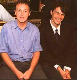 Tim Janis (seated right) with Paul McCartney