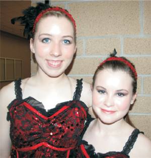 Lexi and Lizzie at dance recital 2013 - photo by Rökker