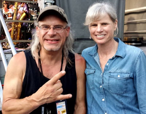 Rökker with gubernatorial candidate Mary Burke backstage at AtwoodFest 2014 in Madison - photo by Allison Rocker