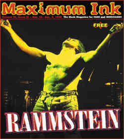 Rammstein on the cover of Maximum Ink in November 1998  - photo by Paul Gargano