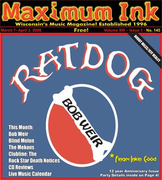 Ratdog featuring Bob Weir on the cover of Maximum Ink in March 2008