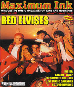 The Red Elvises on the cover of Maximum Ink in April 2001