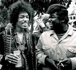Jimi Hendrix with Buddy Miles (right) circa 1970 Band Of Gypsies era